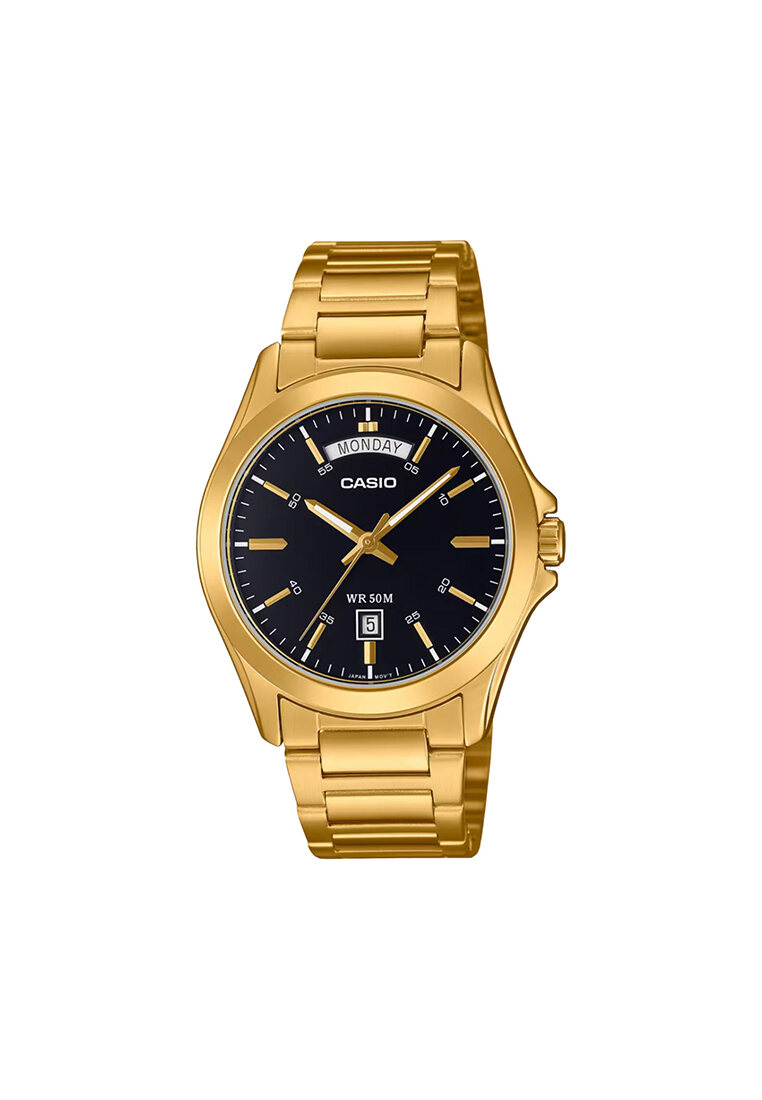 CASIO MTP-1370G-1A Men Analog Watch with Gold Stainless Steel Band