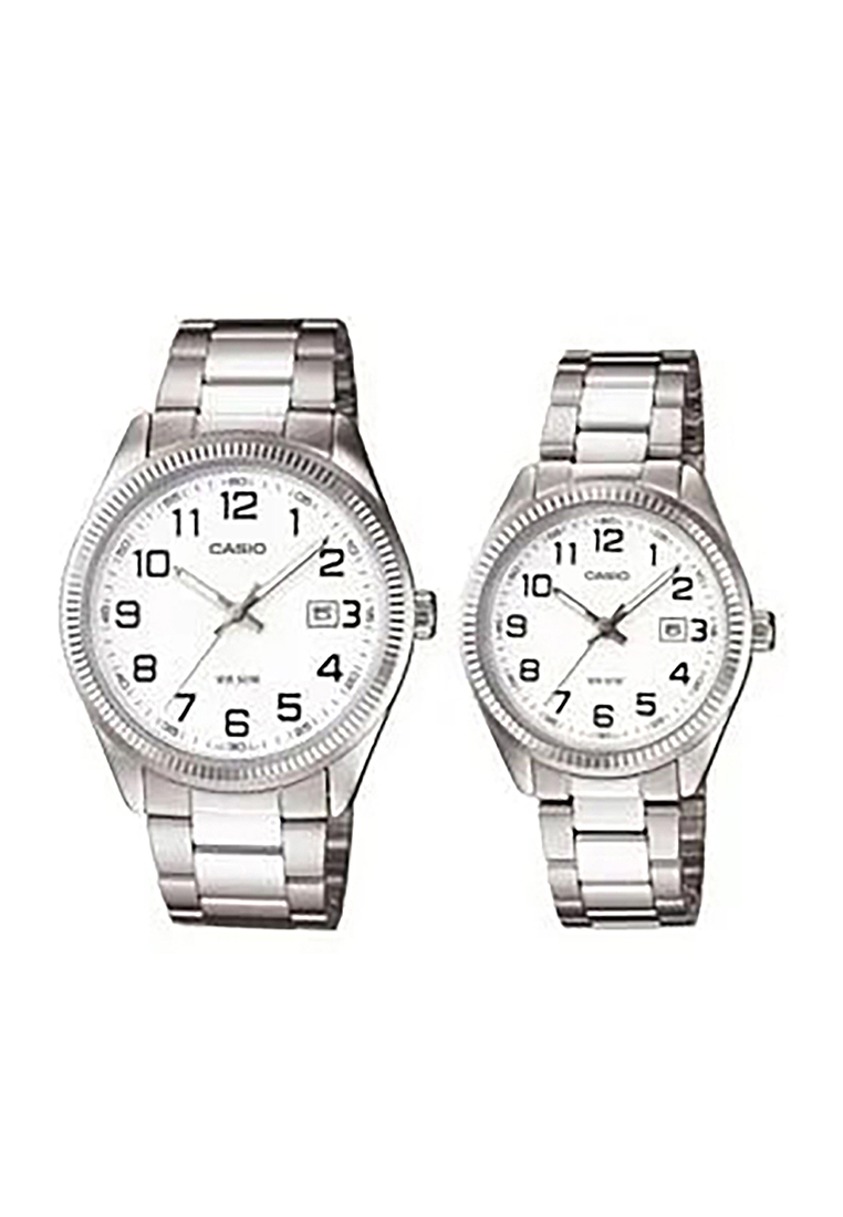CASIO Couple Analog Watch MTP/LTP-1302D-7B Silver Stainless Steel Strap