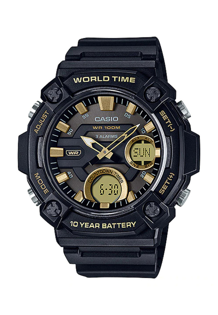 CASIO Men Analog-Digital Watch AEQ-120W-9AV Black Resin Strap