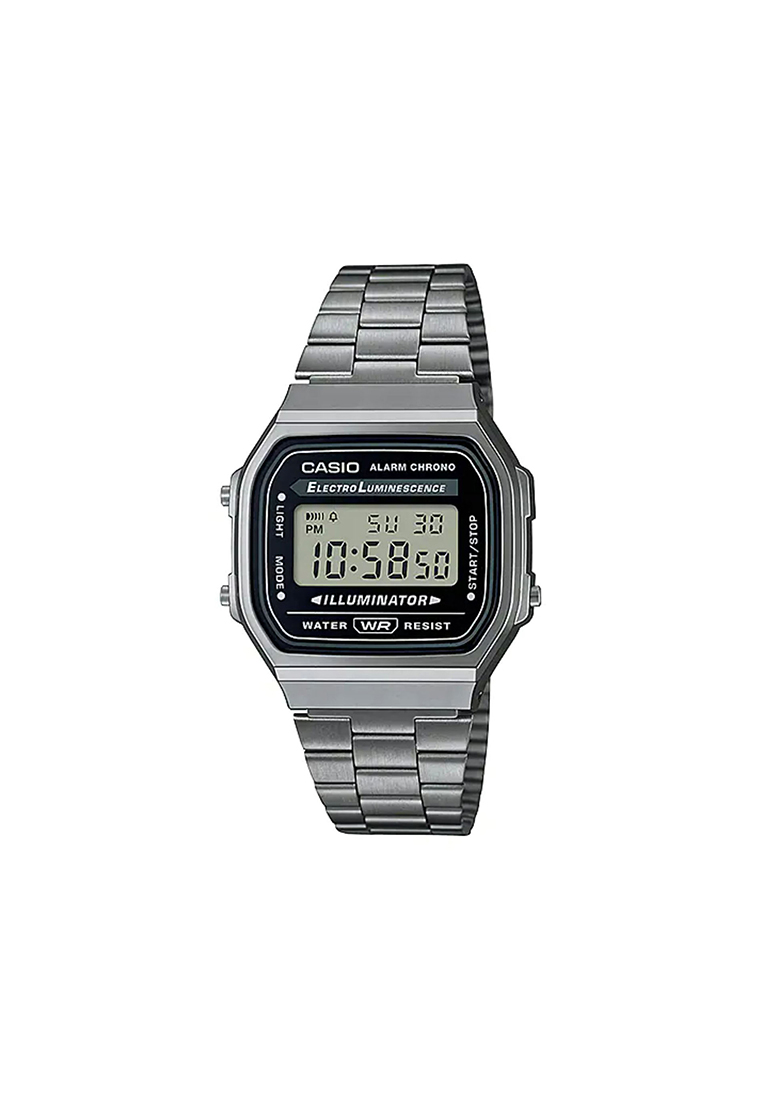CASIO Vintage Men Digital Watch A168WGG-1A Gray Stainless Steel Strap
