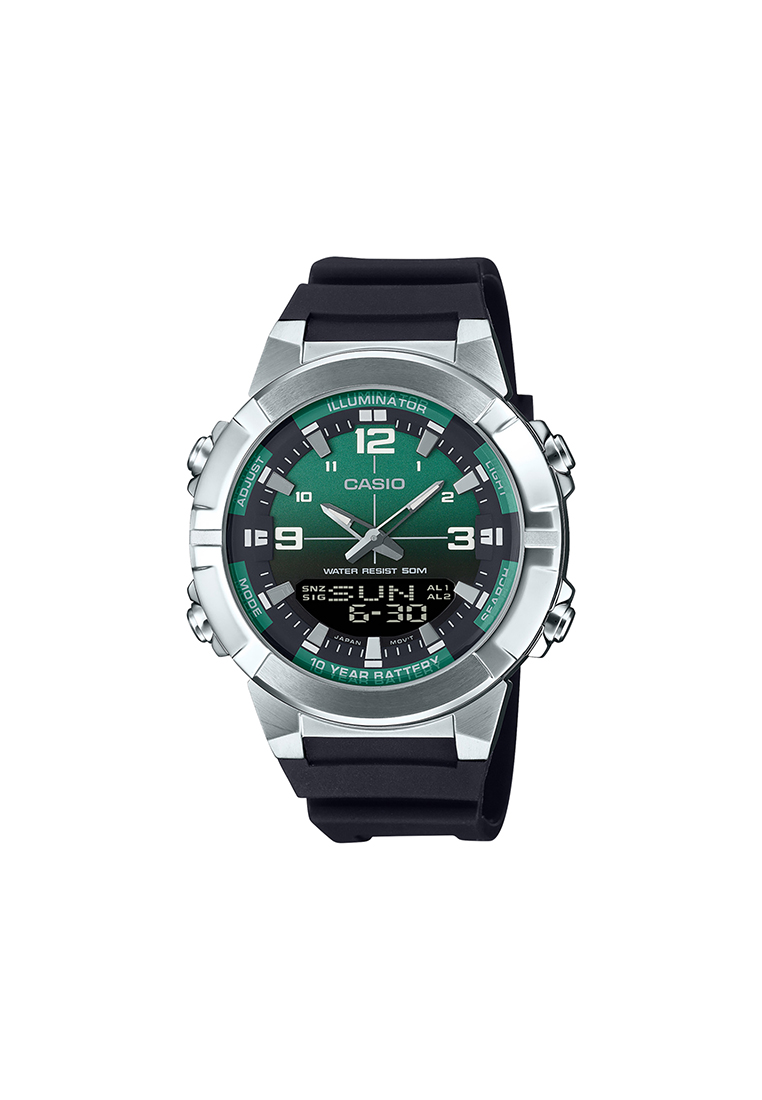 CASIO AMW-870A-3AV Men Analog-Digital Watch Black Resin Strap