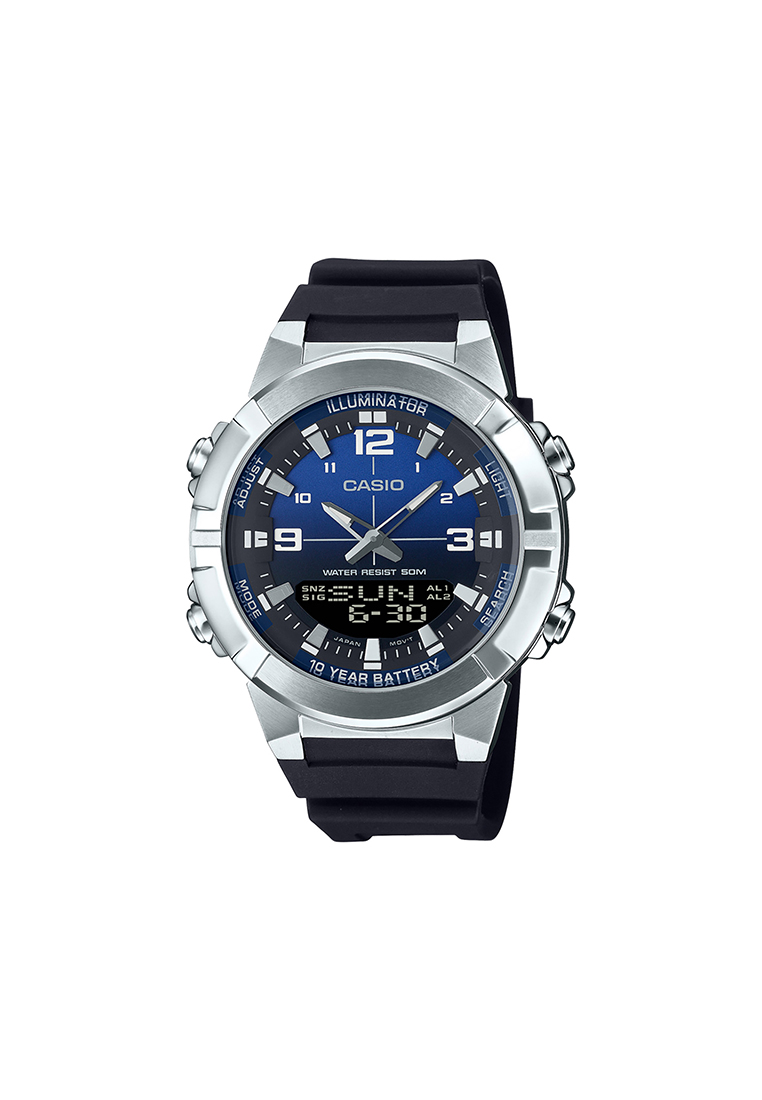 CASIO AMW-870A-2AV Men Analog-Digital Watch Black Resin Strap