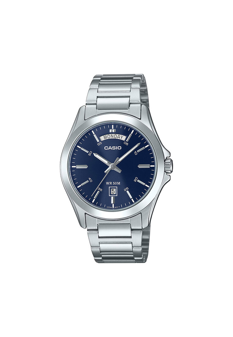 CASIO MTP-1370D-2A2 Men Analog Watch with Silver Stainless Steel Band