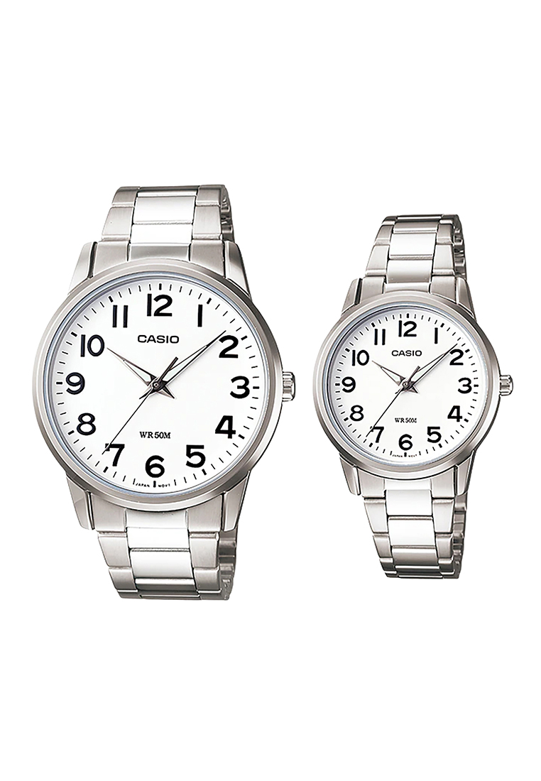 CASIO Couple Analog Watch MTP/LTP-1303D-7B Silver Stainless Steel Strap