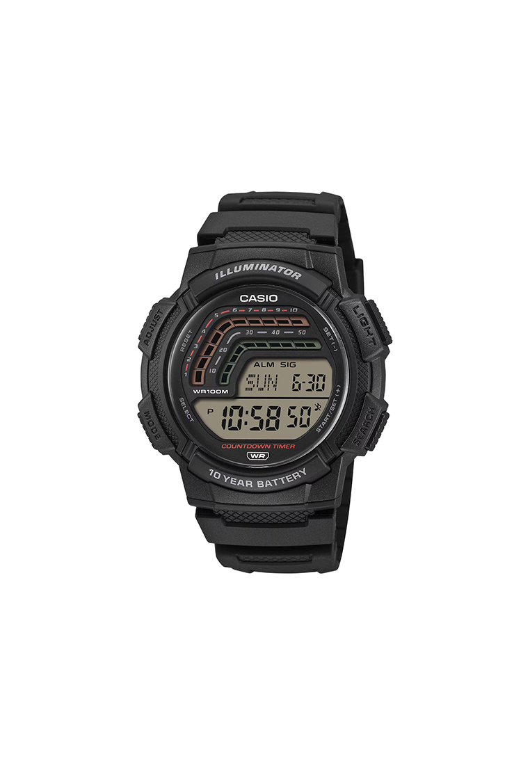 Casio WS-1800-1AV Men Digital Watch Black Resin Band