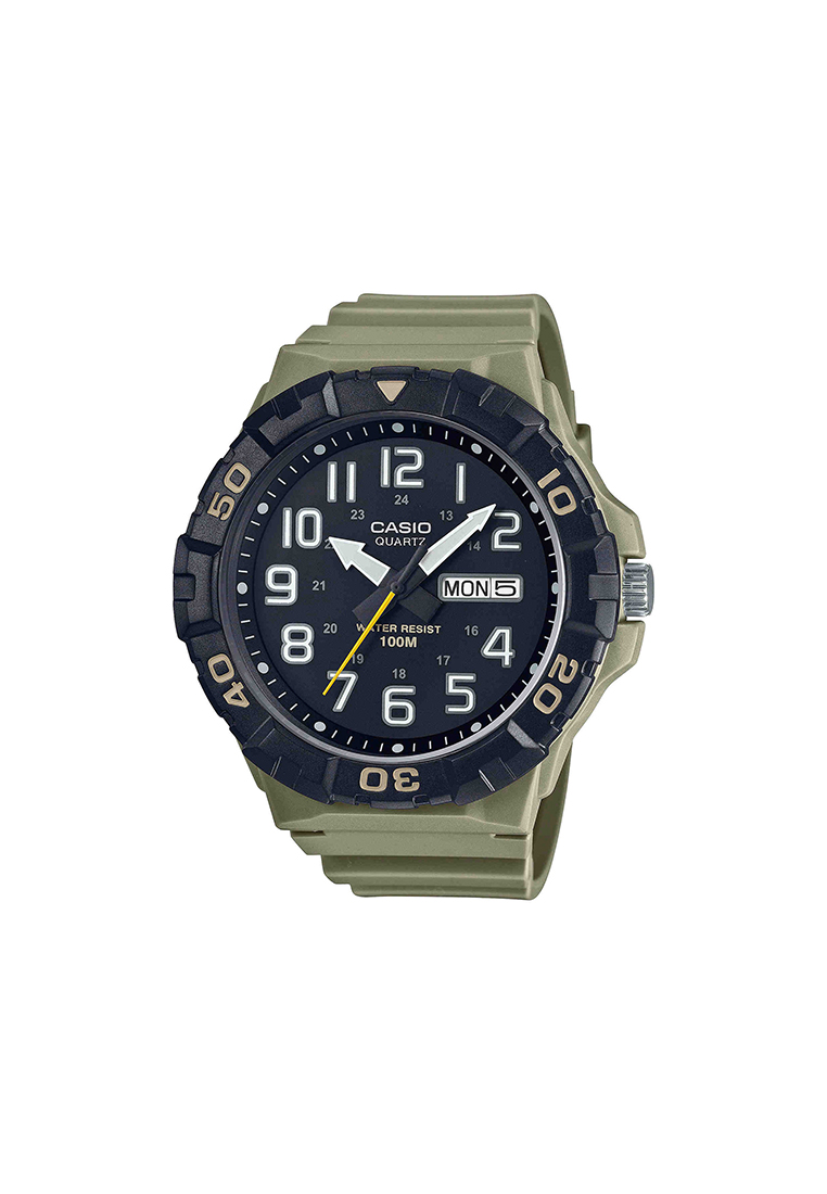 Casio Watches Men's Analog Watch MRW-210H-5AV Green Resin Strap Watch for Men