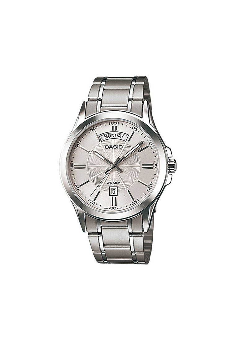 Casio Watches Men's Analog Watch MTP-1381D-7AV Silver Stainless Steel Band