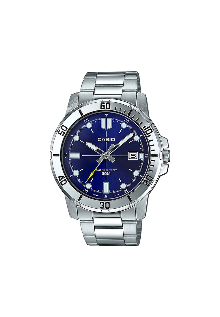 Casio Watches Men's Analog MTP-VD01D-2EV Stainless Steel Band Casual Watch