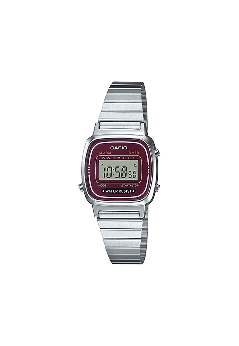 Casio Watches Women's Digital Watch LA670WA-4 Stainless Steel Band Casual Watch