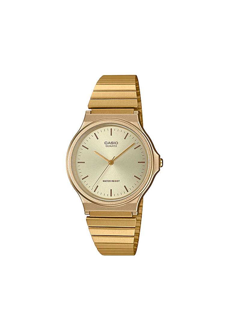 Casio Watches Men's Analog Watch MQ-24-9E Stainless Steel Band Gold Watch