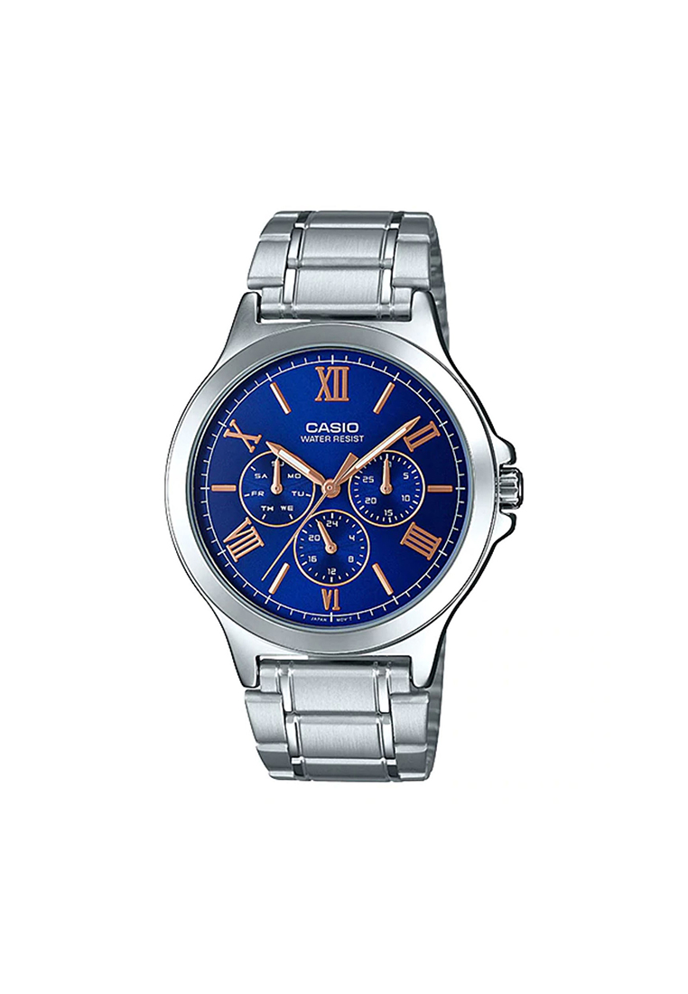 Casio Watches Men's Analog Watch MTP-V300D-2A Multi-Hands Stainless Steel Watch