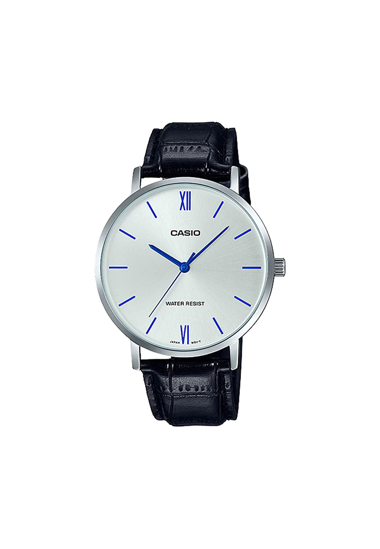 Casio Watches Men's Analog Watch MTP-VT01L-7B1 Black Leather Watch