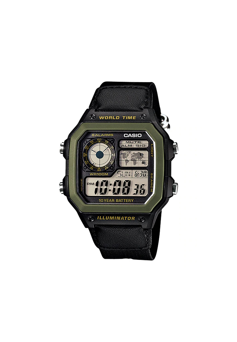 Casio Watches Men's Digital AE-1200WHB-1BV Black Resin Band Sport Watch