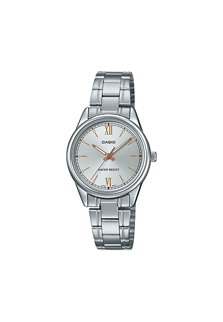 Casio Watches Women's Analog Watch LTP-V005D-7B2 Silver Stainless Steel Band Ladies Watch