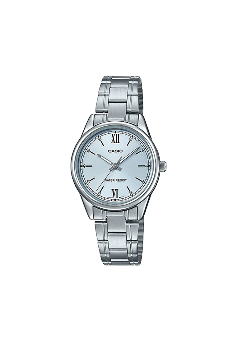 Casio Watches Women's Analog Watch LTP-V005D-2B3 Silver Stainless Steel Band Watch for women