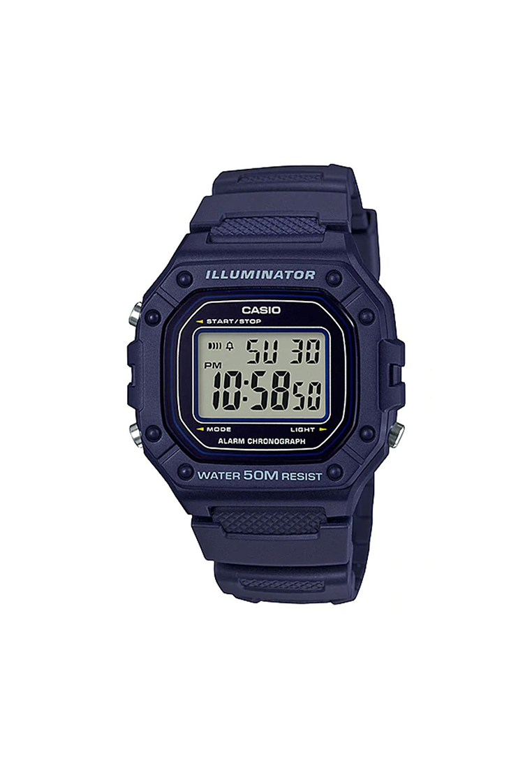 Casio Watches Men's Digital Watch W-218H-2AV Blue Resin Band Watch for men
