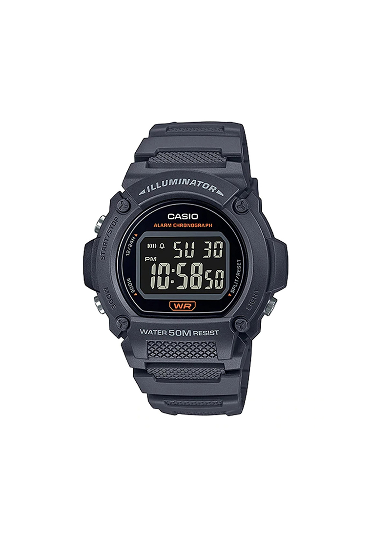 Casio Watches Men's Digital Watch W-219H-8BV Dark Grey Resin Band