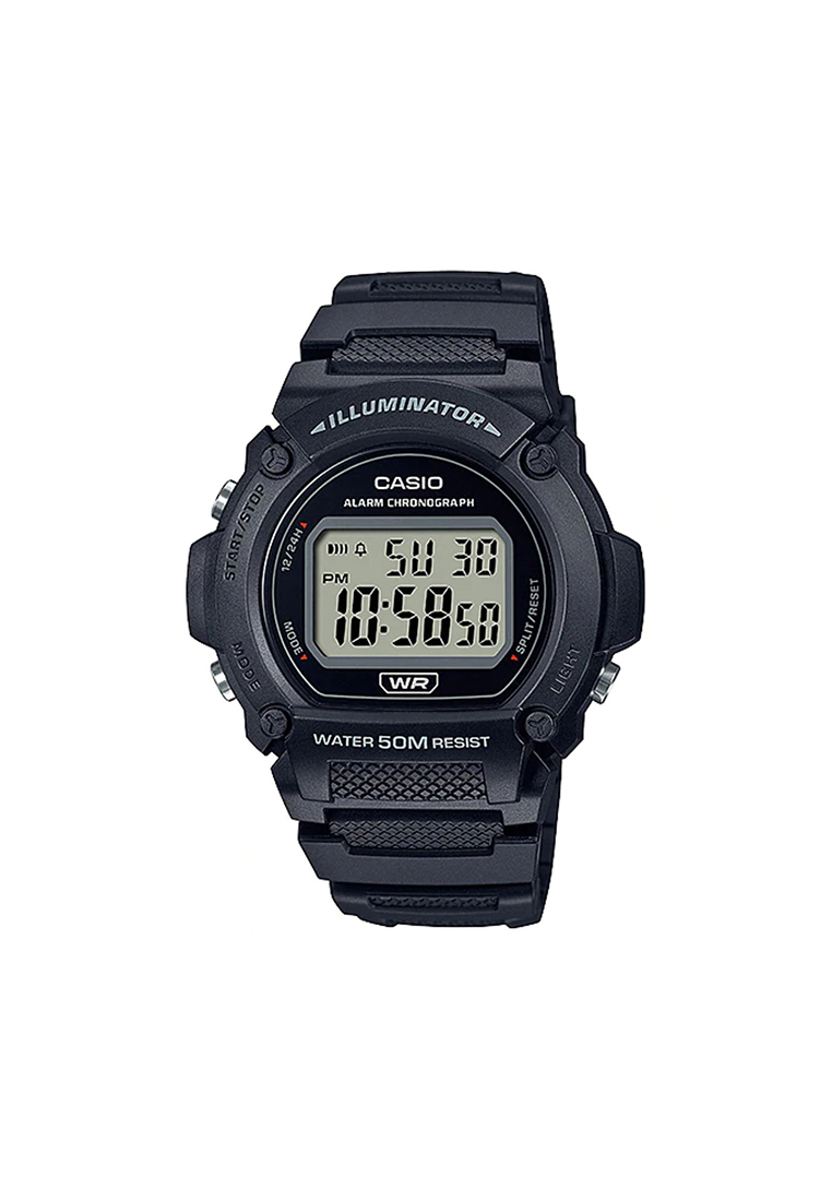 Casio Watches Men's Digital Watch W-219H-1AV Black Resin Band