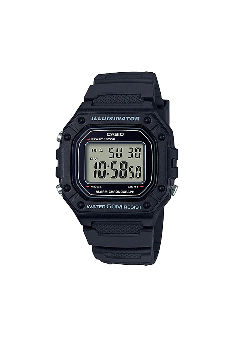 Casio Watches Men's Digital W-218H-1A Black Resin Band Sport Watch