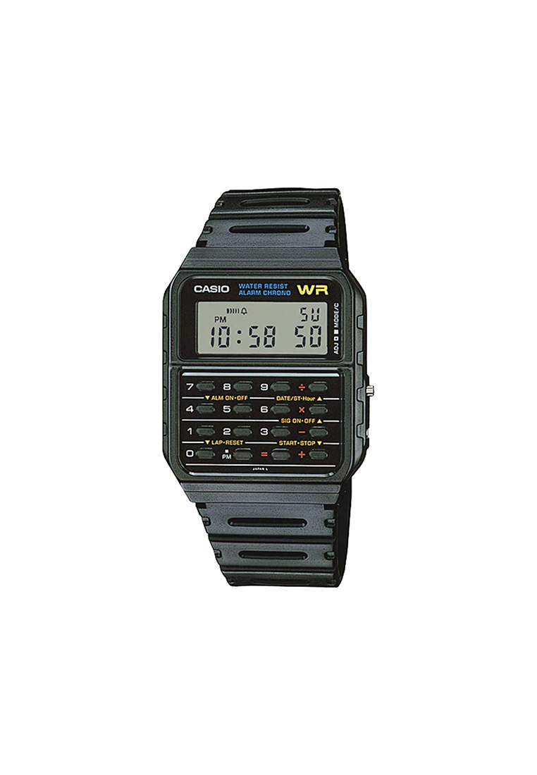 Casio Watches Men's Digital Watch CA-53W-1Z Black Resin Band Calculator Sport Watch