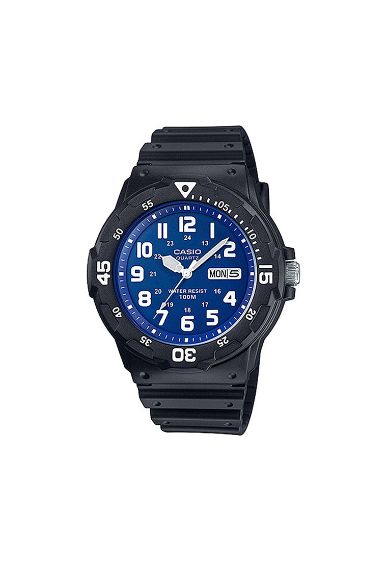 Casio Watches Men's Analog Watch MRW-200H-2B2V Blue Dial with Black Resin Band Watch for Men