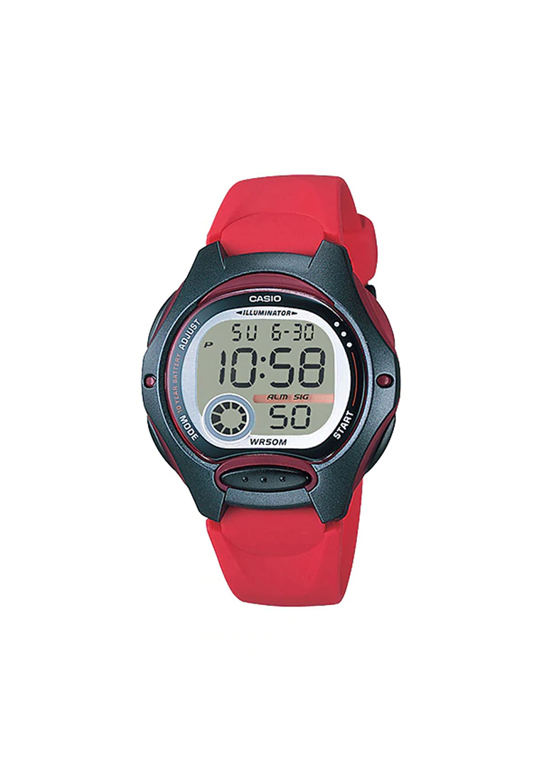 Casio Watches Kid's Digital Watch LW-200-4AV Red Resin Band Kids Watch