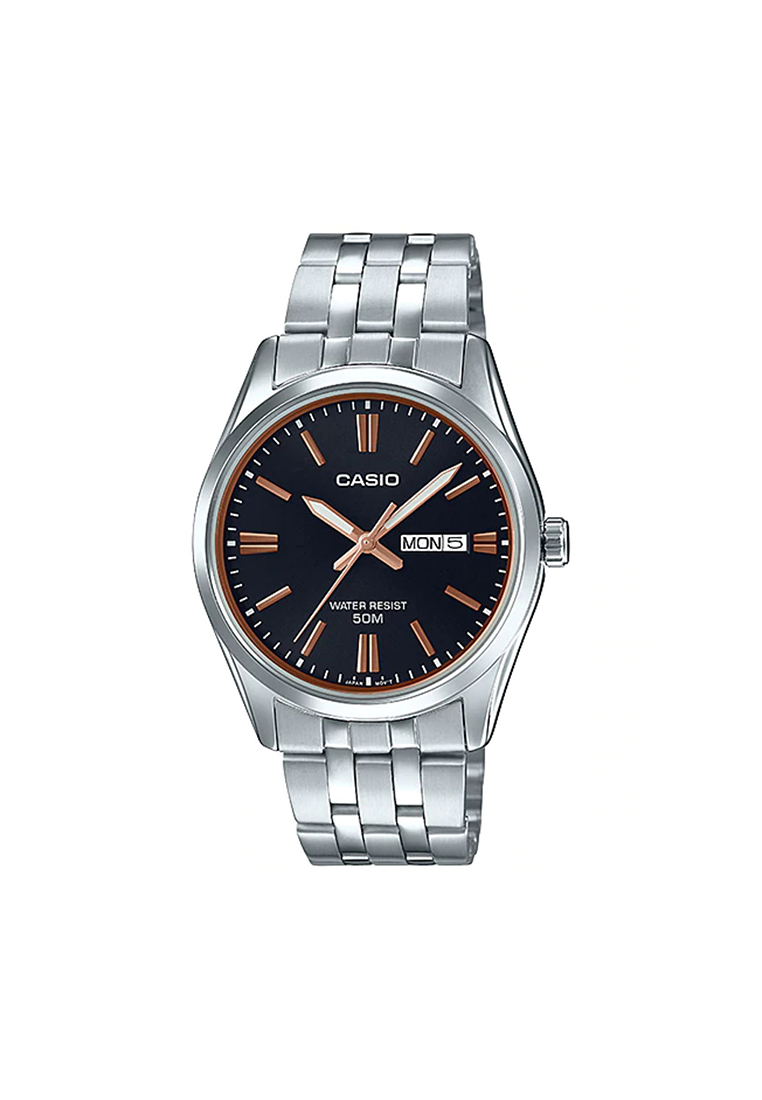 Casio Watches Men's Analog Watch MTP-1335D-1A2V Silver Stainless Steel Band Watch for Men