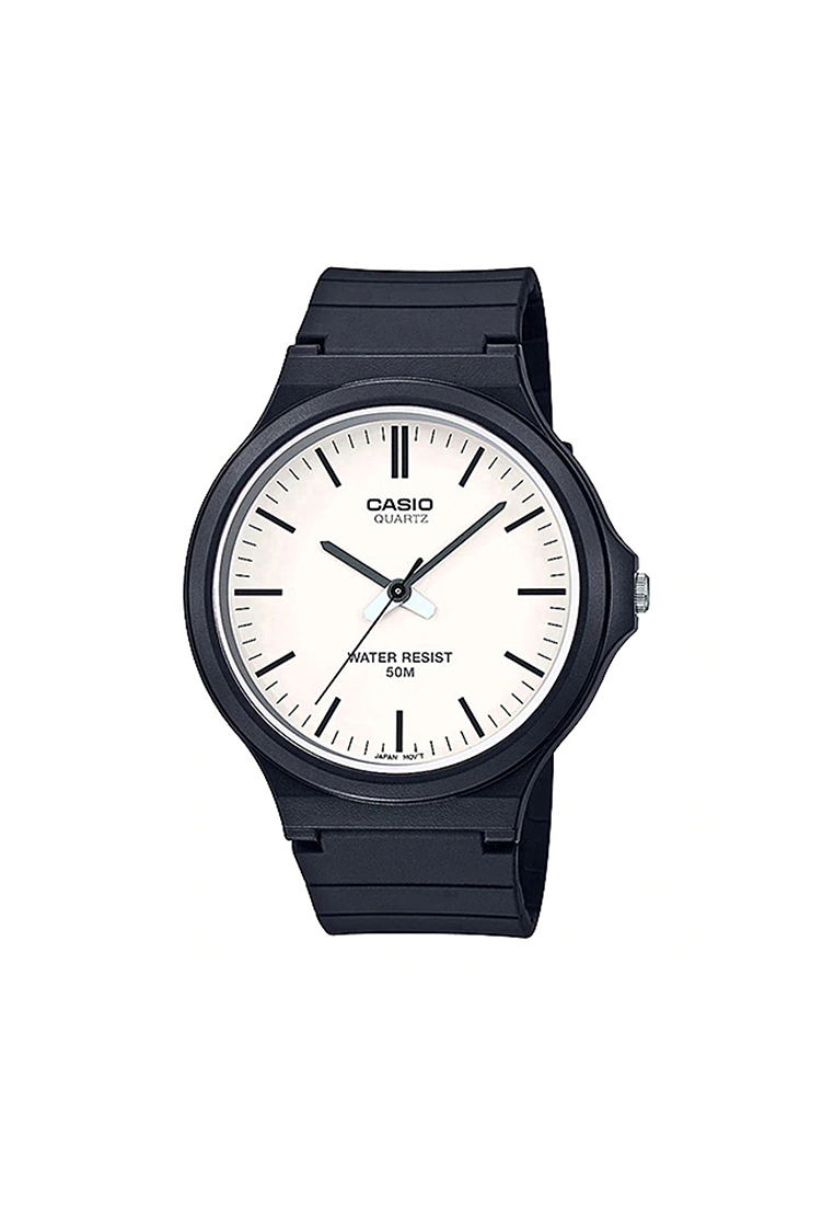 Casio Watches Men's Analog MW-240-7EV Big Case Black Resin Casual Watch