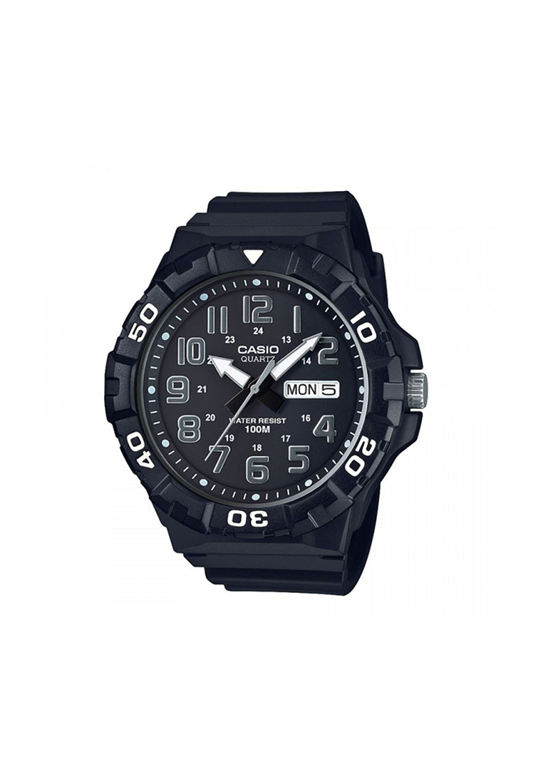 Casio Watches Men's Analog MRW-210H-1AV Big size diver style Black Resin Watch