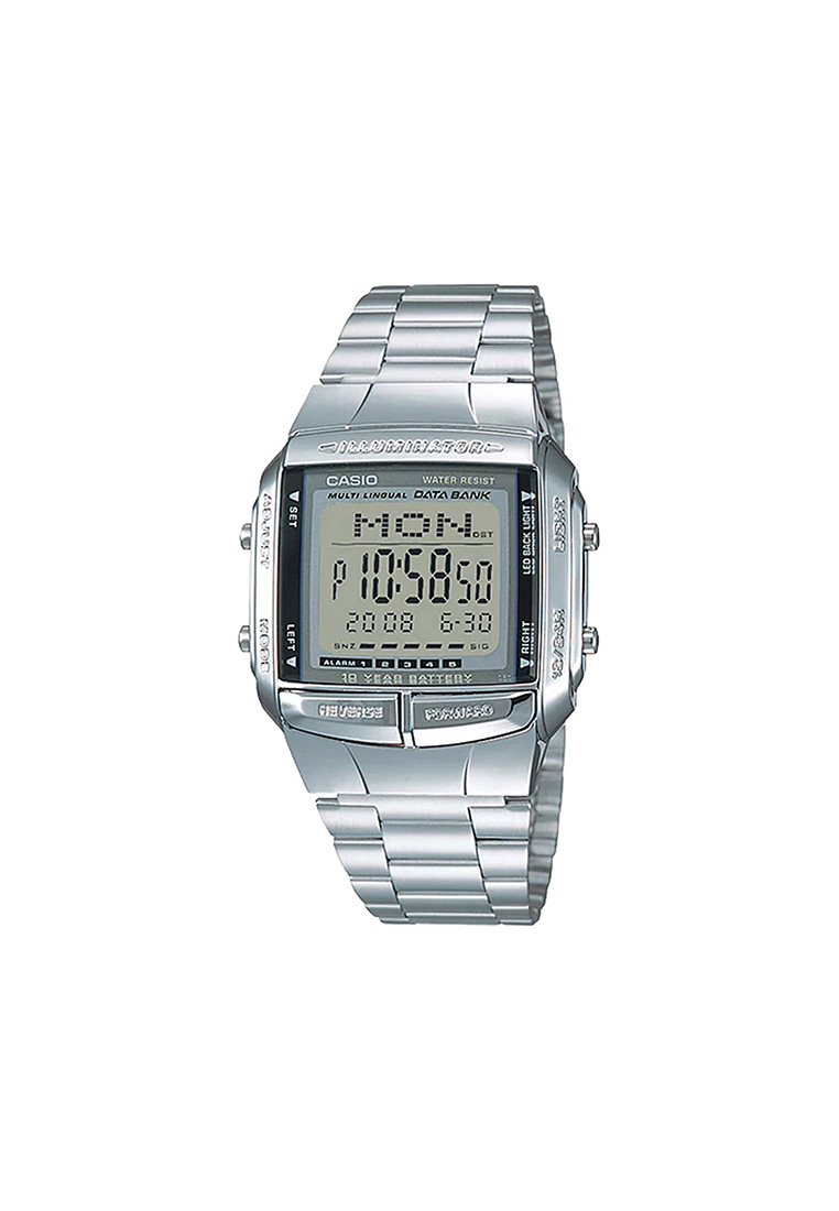 Casio Watches Men's Digital Watch DB-360-1A Data Bank Silver Stainless Steel Band Watch for Men
