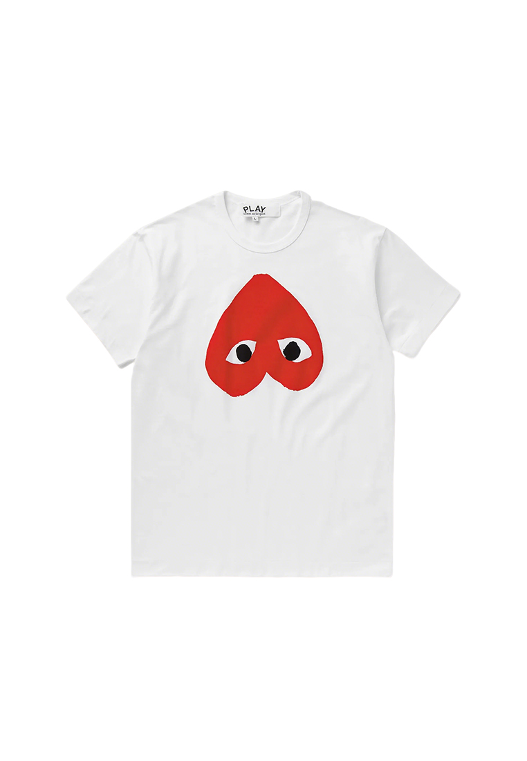 CDG Play Men's Short Sleeved T-shirt in White AX-T346-051-1