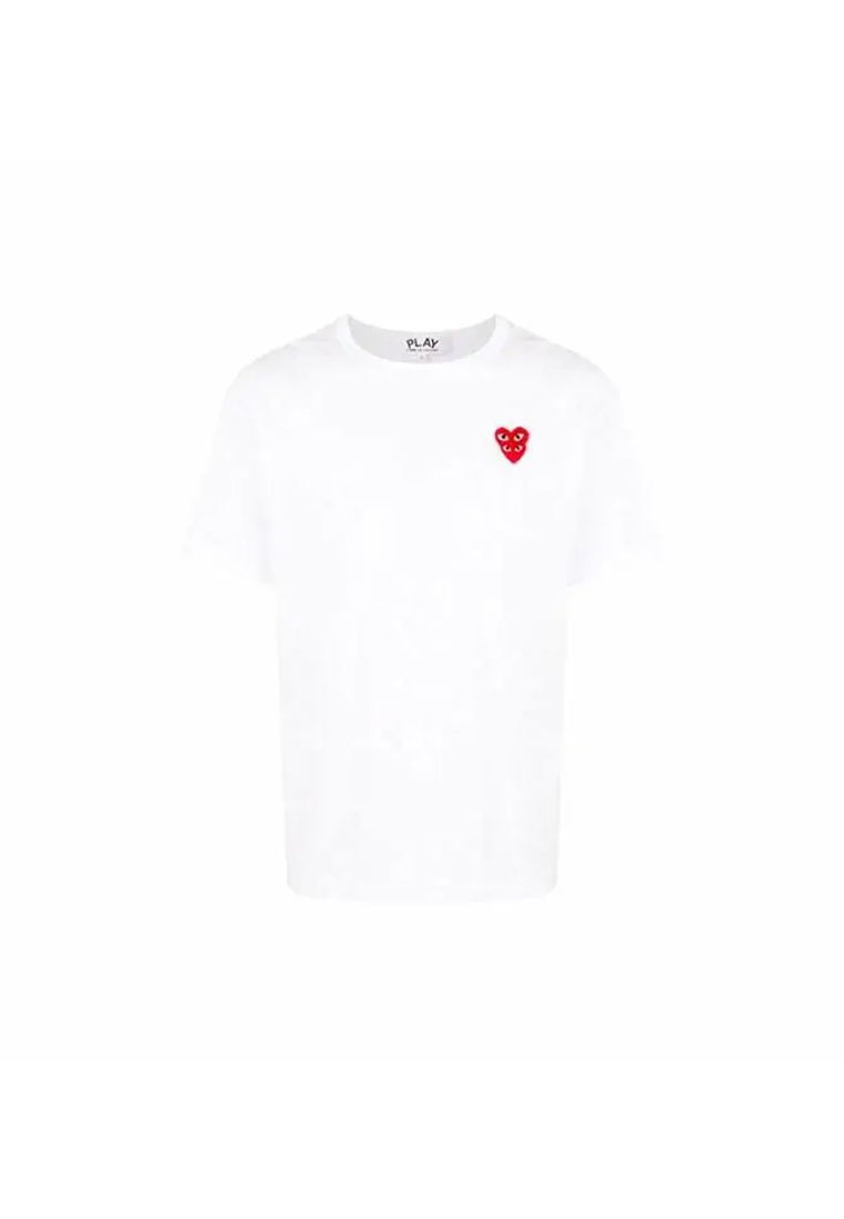 CDG Play Men's Short Sleeved T-shirt in White AZ-T288-051-2