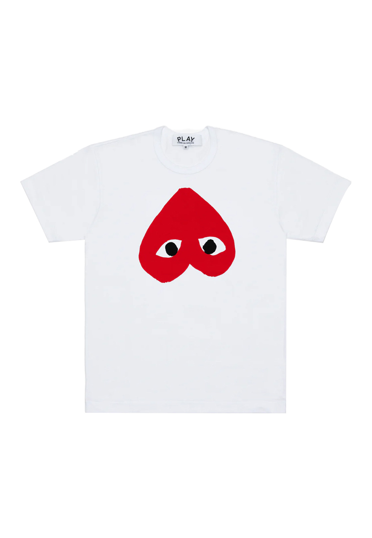 CDG Play Men's short sleeved T-shirt in white AX-T346-051