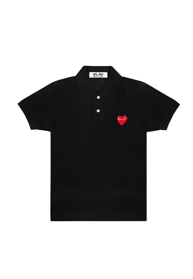 CDG Play Men's short sleeved polo shirt in black AX-T006-051