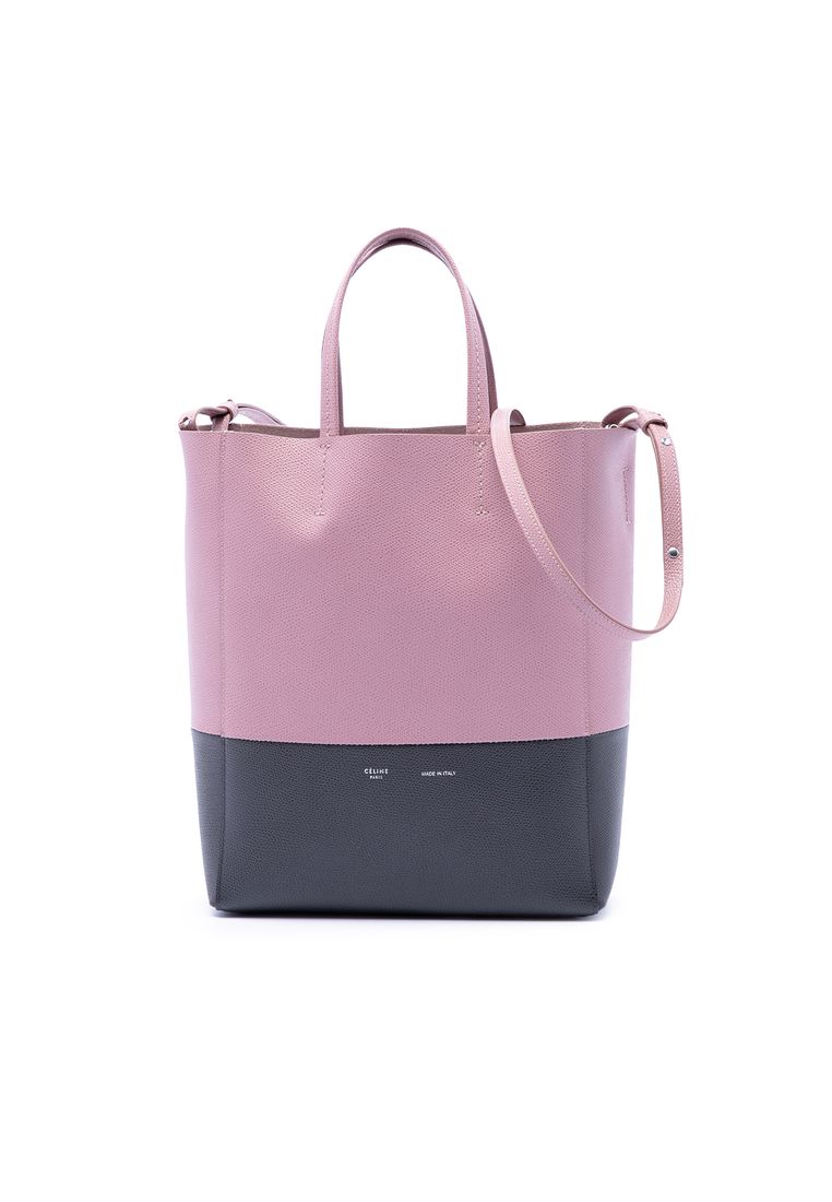 Celine Pre-Loved Celine Small Bicolor Grained Calfskin Vertical Cabas Tote