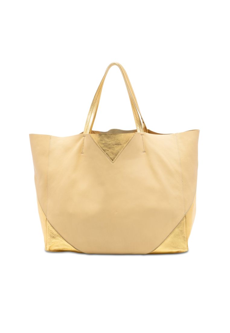 CELINE Pre-Loved Celine Bicolor Lambskin Horizontal Cabas Tote