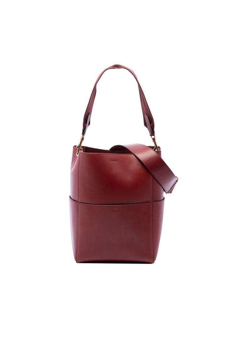 CELINE Pre-Loved Celine Medium Leather Seau Sangle Bucket Bag