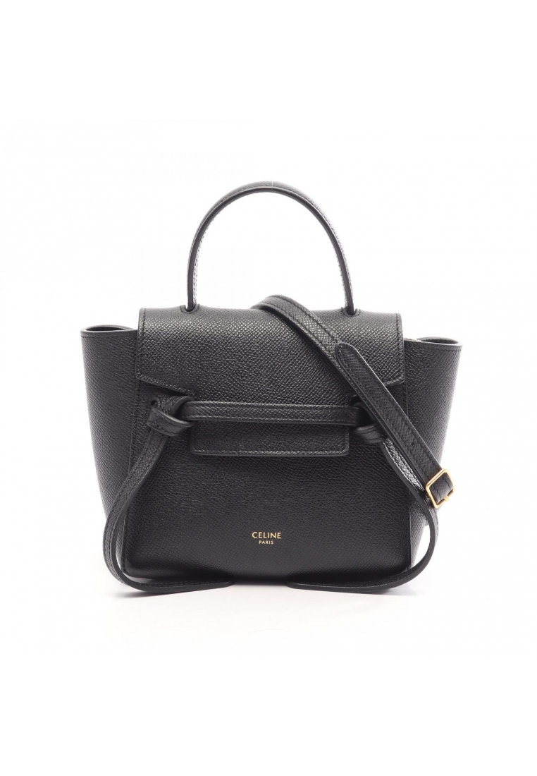 Celine Pre-Loved Celine PICO BELT BAG Pico belt bag 2WAY Handbag leather black