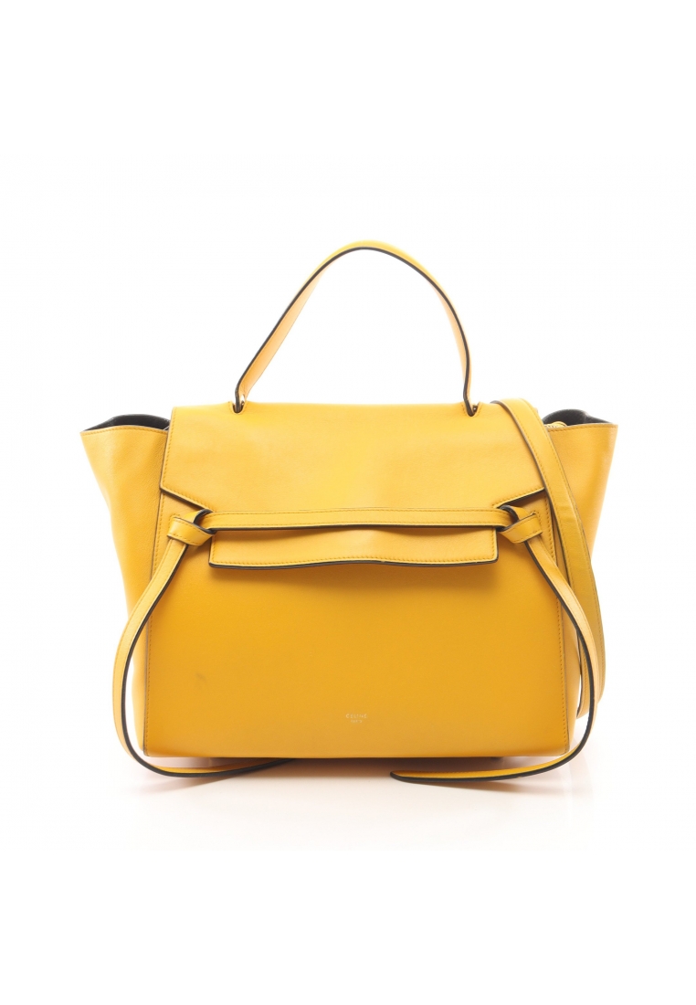 CELINE Pre-Loved Celine BELT BAG MINI belt bag mini 2WAY Handbag leather Orange yellow