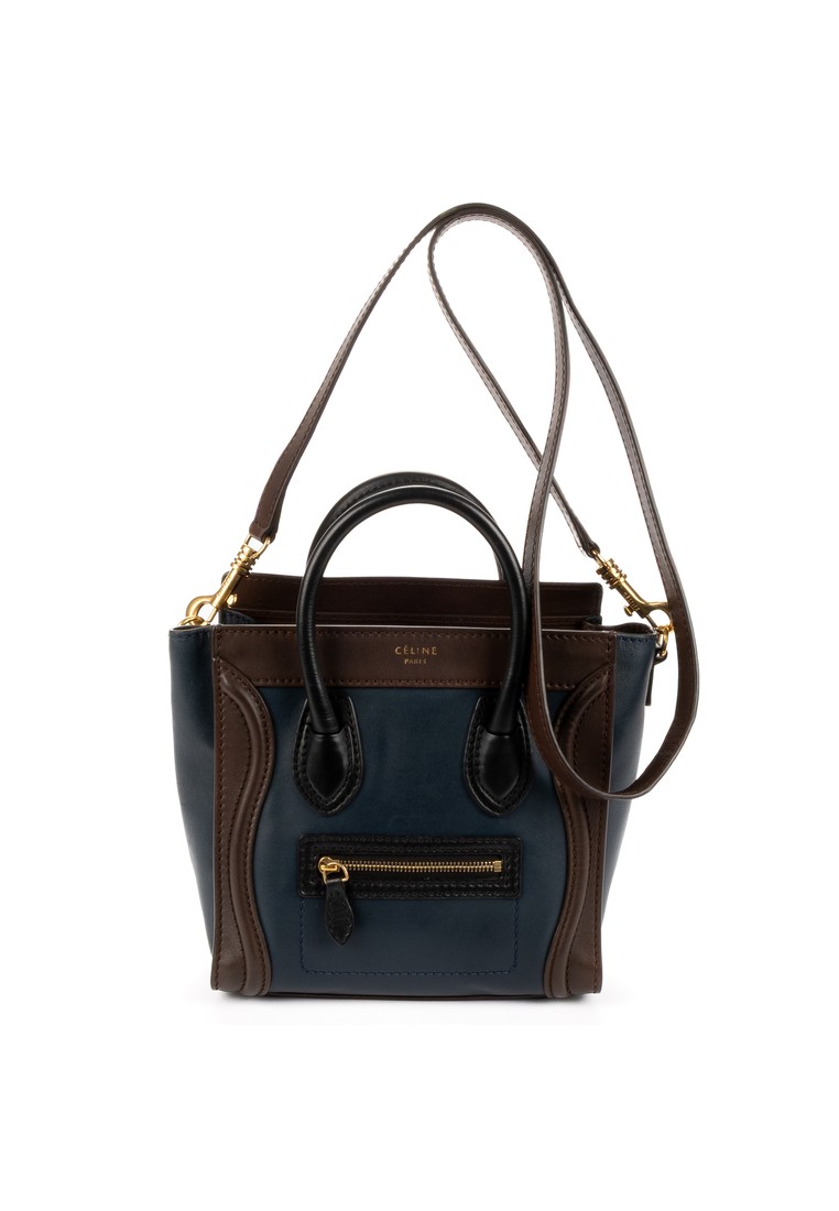 CELINE Pre-Loved Nano Tricolor Luggage Tote