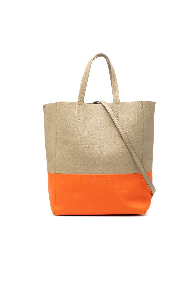 CELINE Pre-Loved Celine Small Bicolor Leather Vertical Cabas