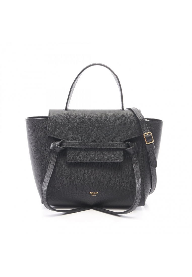 CELINE Pre-Loved Celine BELT BAG NANO belt bag Nano 2WAY Handbag leather black