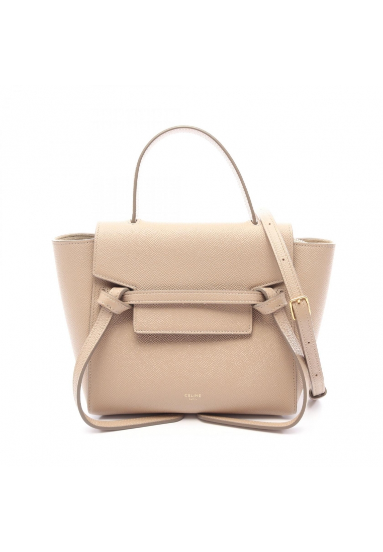 CELINE Pre-Loved Celine belt bag Nano 2WAY Handbag leather beige