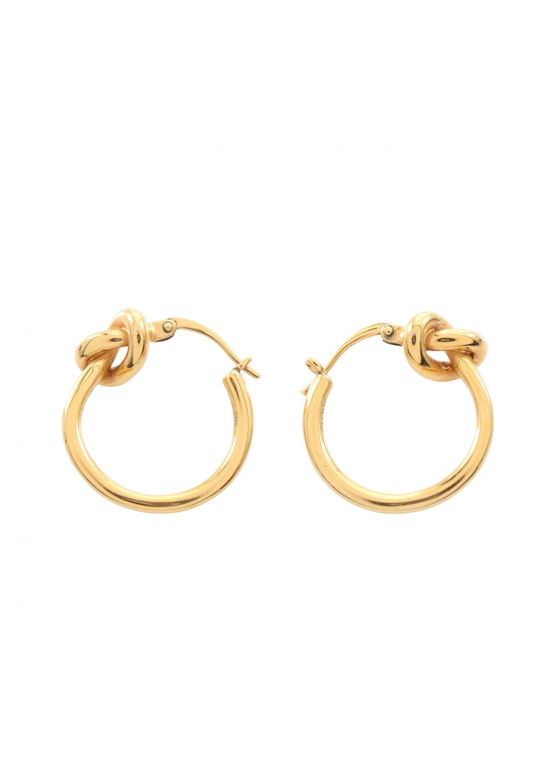 CELINE Pre-Loved Celine knot hoop earrings GP gold