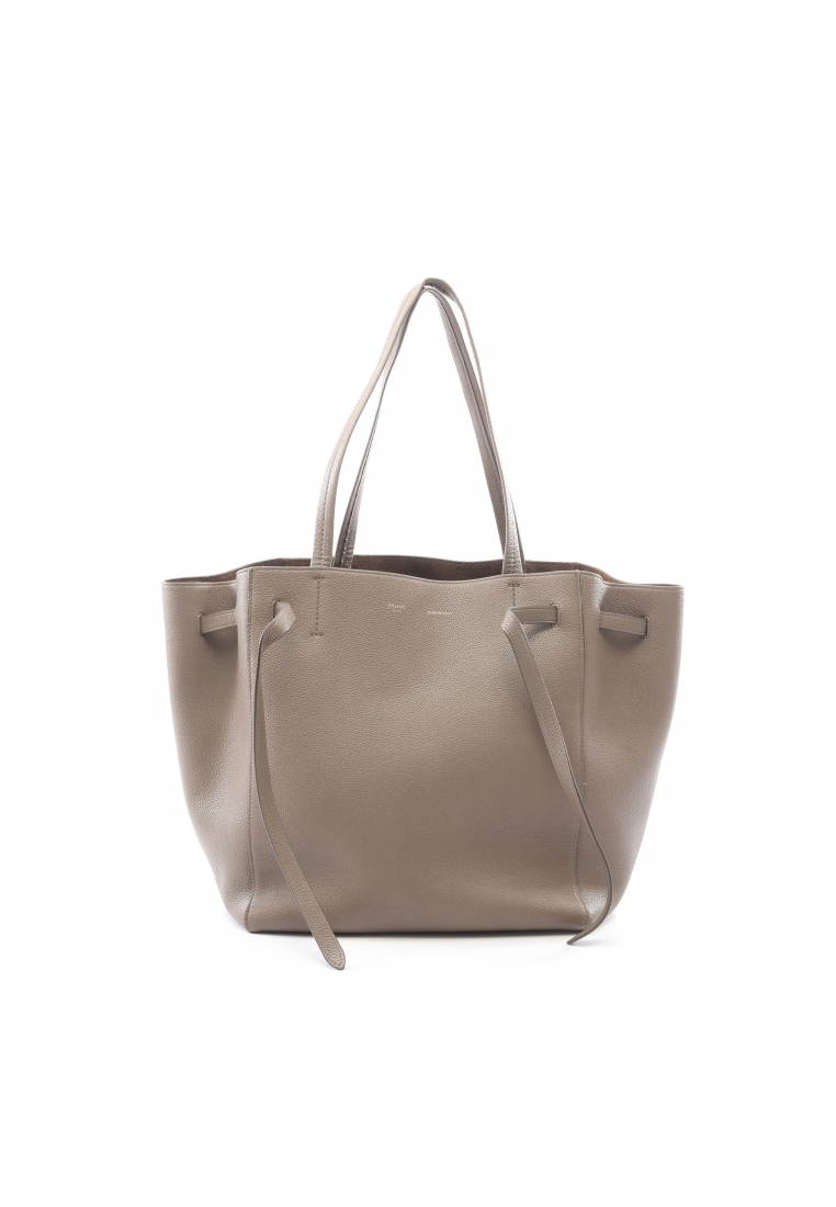 CELINE Pre-Loved Celine hippopotamus phantom Small Shoulder bag tote bag leather Gray beige