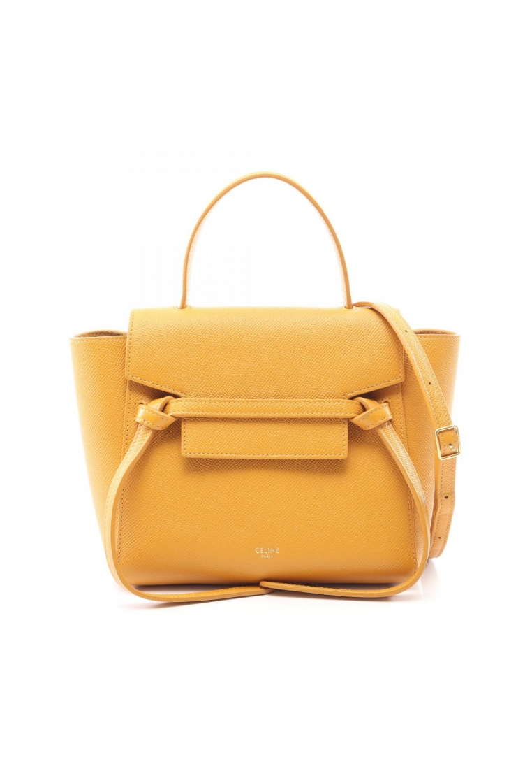 CELINE Pre-Loved Celine BELT BAG NANO belt bag Nano 2WAY Handbag leather yellow