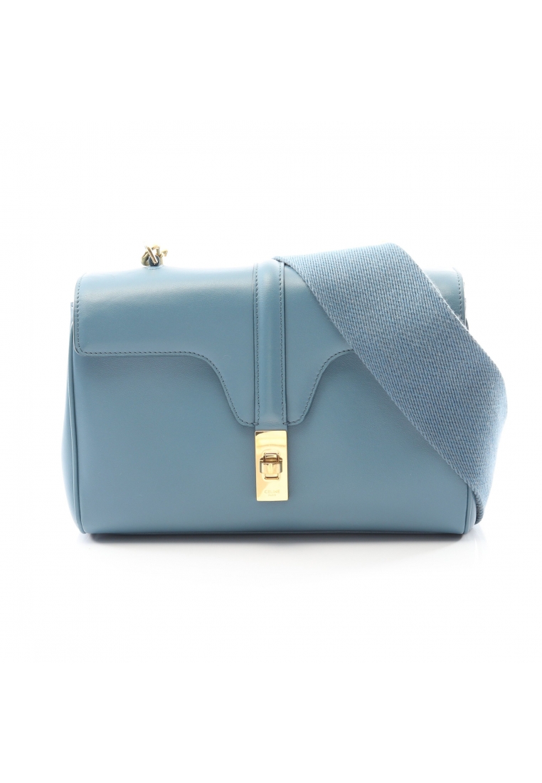 CELINE Pre-Loved Celine Teen Soft 16 Shoulder bag leather blue