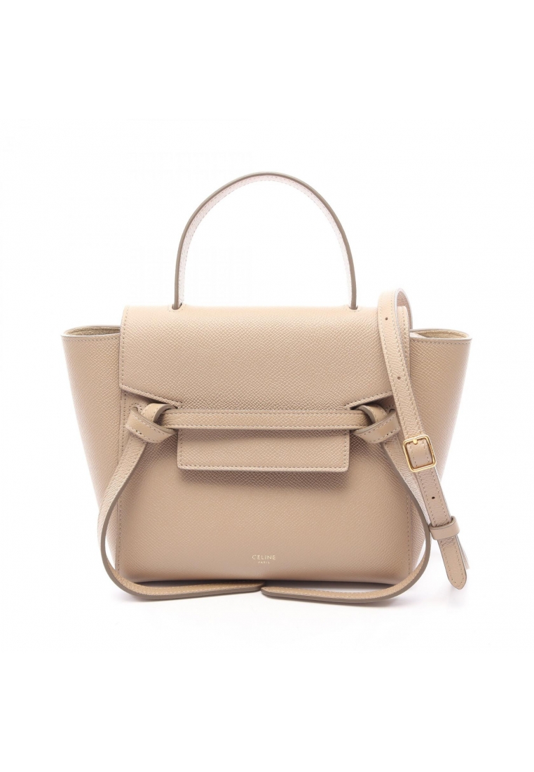 CELINE Pre-Loved Celine belt bag Nano 2WAY Handbag leather beige