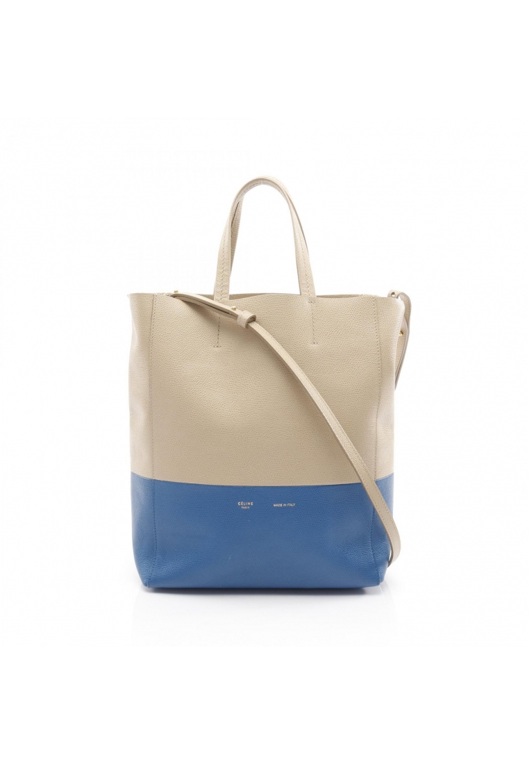CELINE Pre-Loved Celine Vertical Small Hippopotamus Handbag tote bag leather beige blue 2WAY
