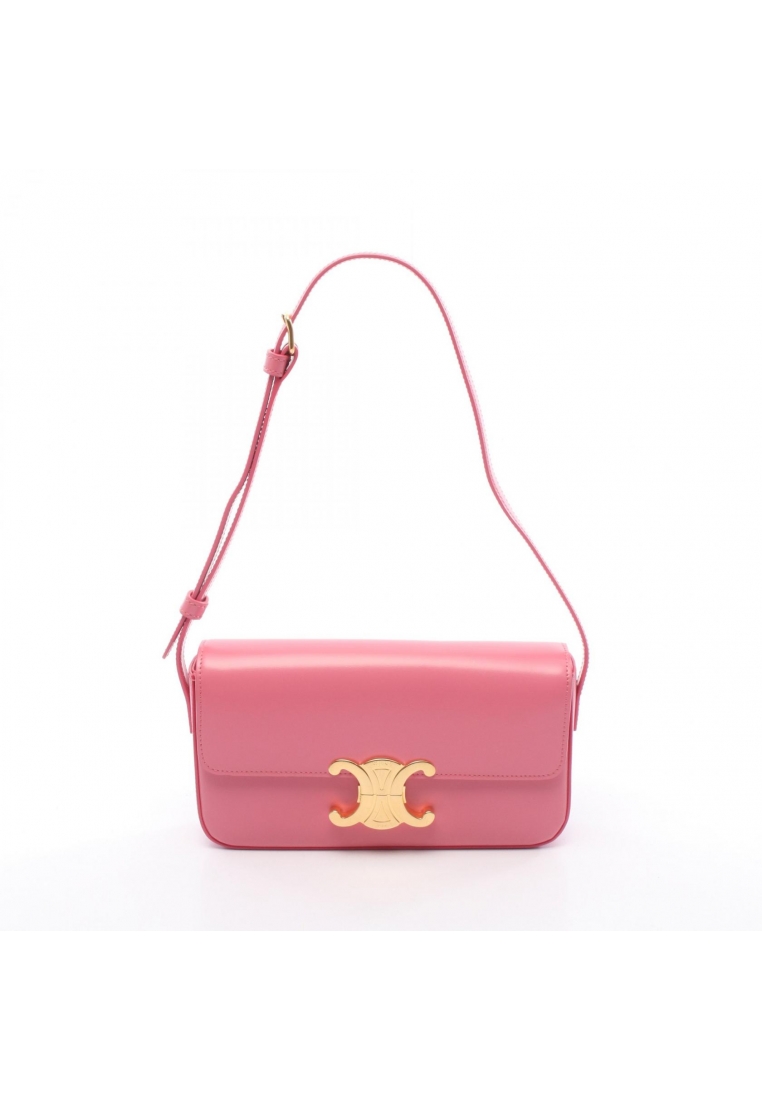 CELINE Pre-Loved Celine Claude Triomphe one shoulder bag leather pink